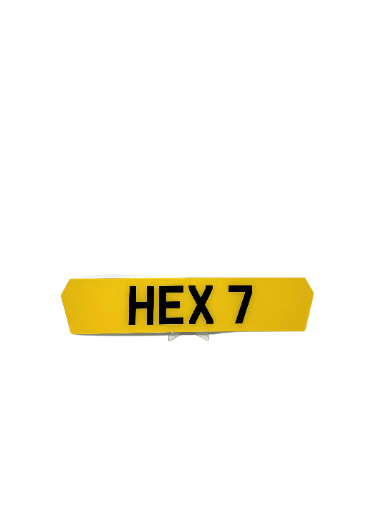 Hex 7 Shaped Plate - Choose Your Lettering Style