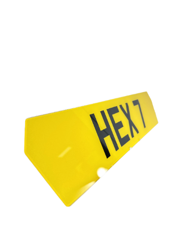 Hex 7 Shaped Plate - Choose Your Lettering Style