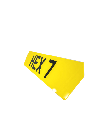 Hex 7 Shaped Plate - Choose Your Lettering Style