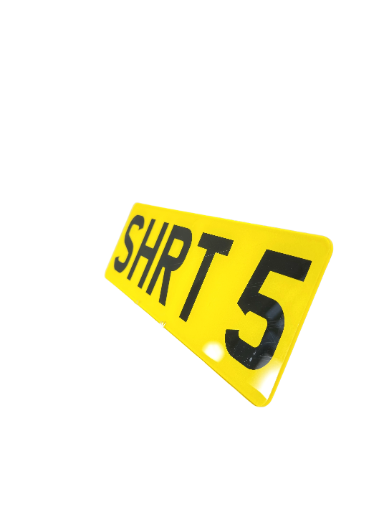 Short 5 Shaped Plate - Choose Your Lettering Style