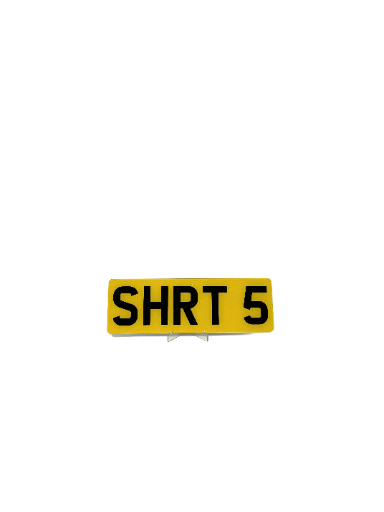 Short 5 Shaped Plate - Choose Your Lettering Style