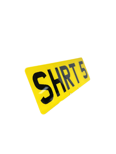 Short 5 Shaped Plate - Choose Your Lettering Style