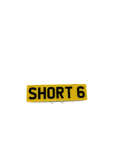Short 6 Shaped Plate - Choose Your Lettering Style