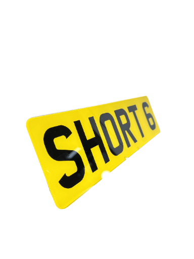 Short 6 Shaped Plate - Choose Your Lettering Style