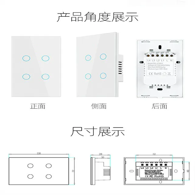 Interruptor inteligente Tuya WiFi control de voz