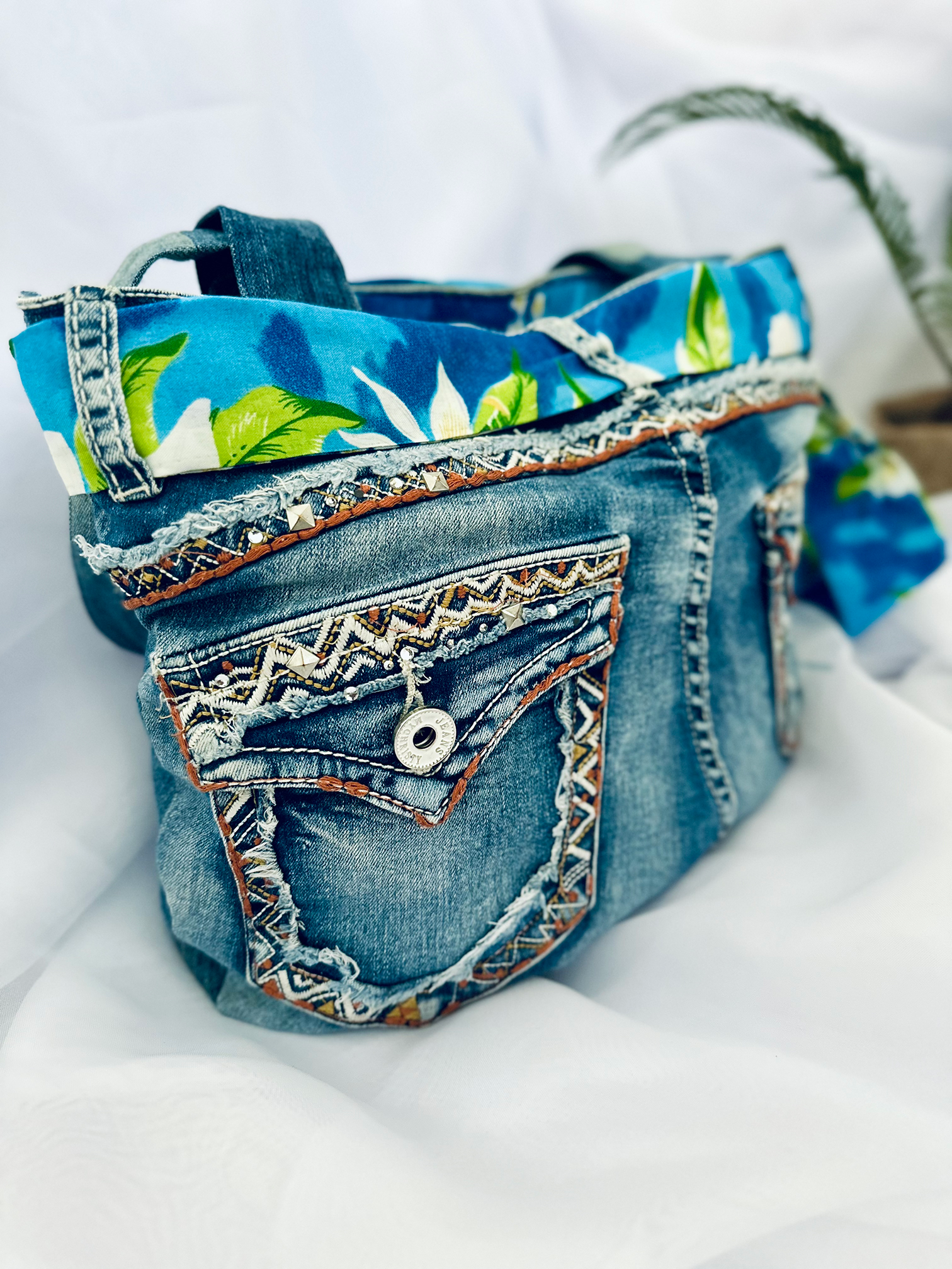Sac en Jeans Fleuri