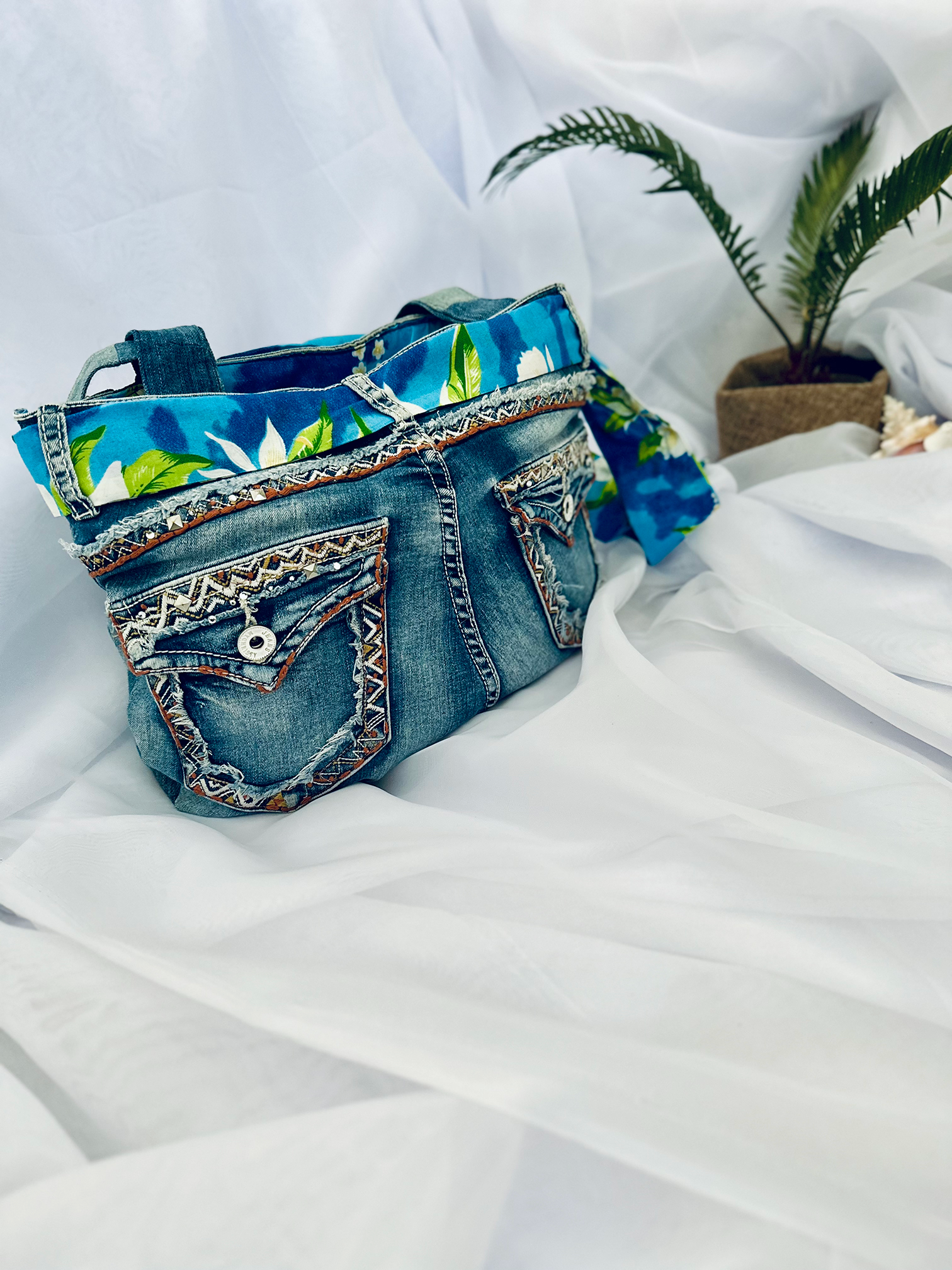 Sac en Jeans Fleuri