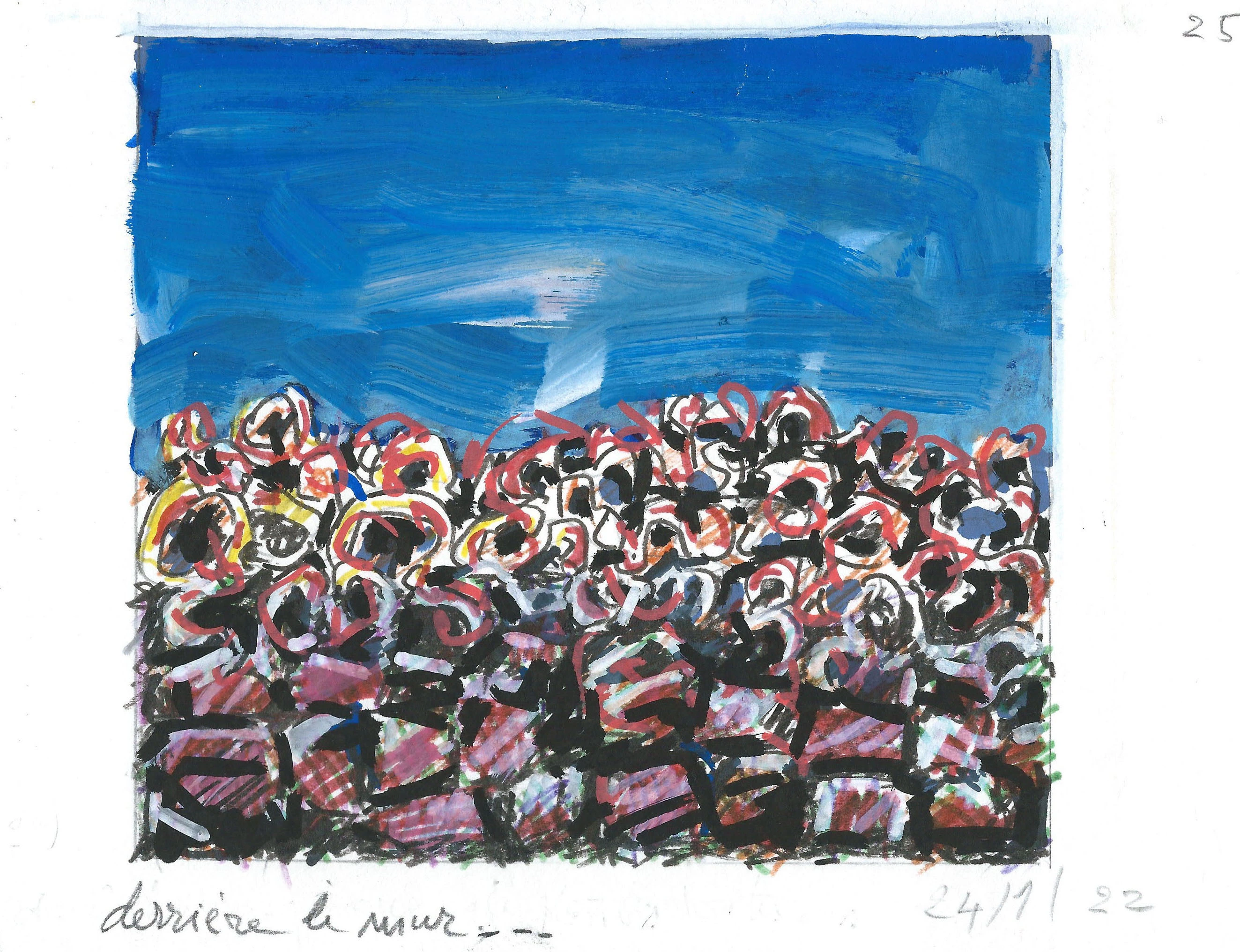 Derrière le mur - 15x20 cm