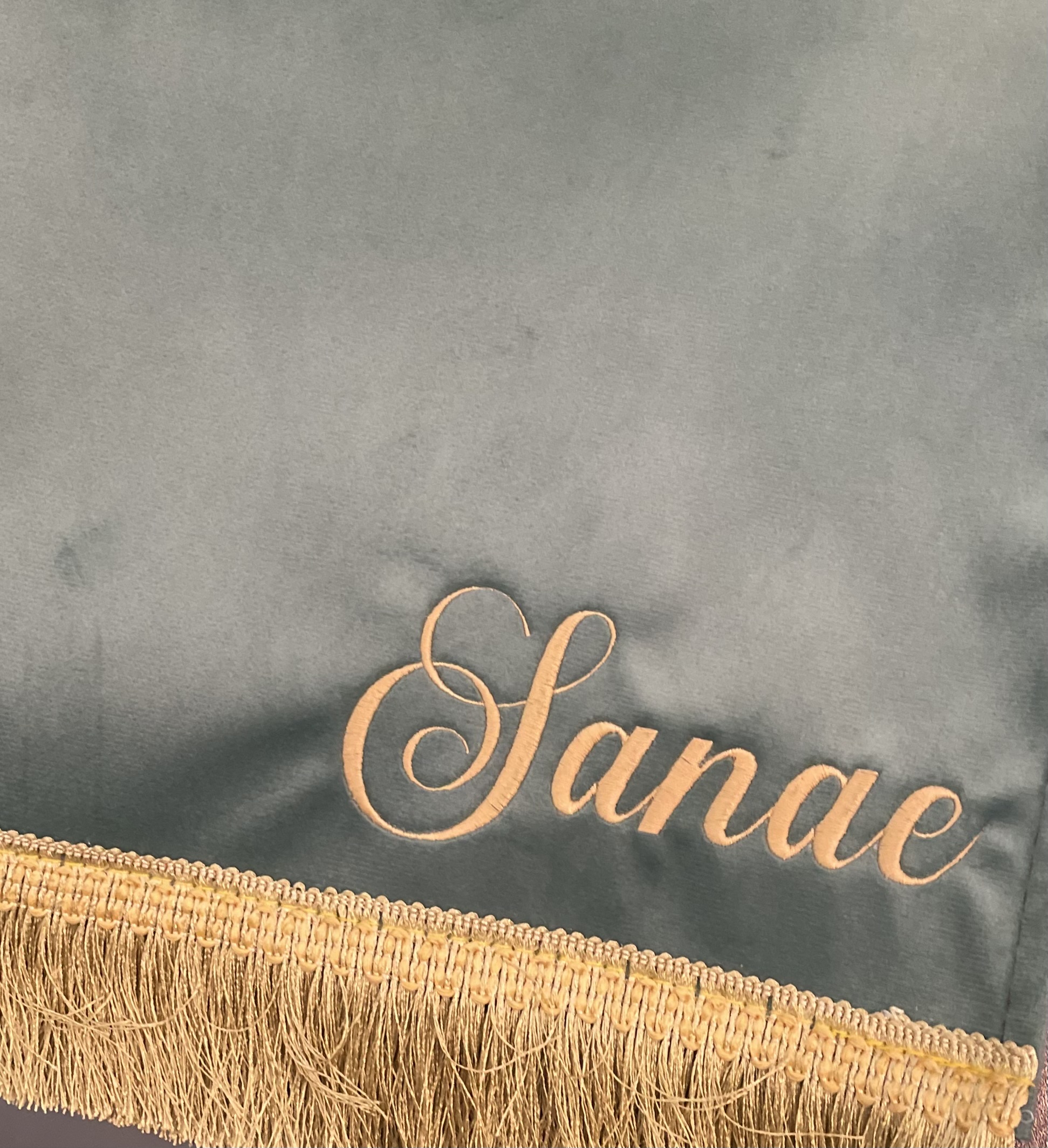 Tapis de prière luxe à frange dorée