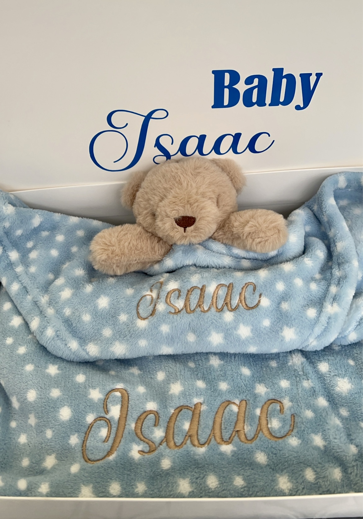 Coffret Naissance Personnalisé - Doudou & Plaid