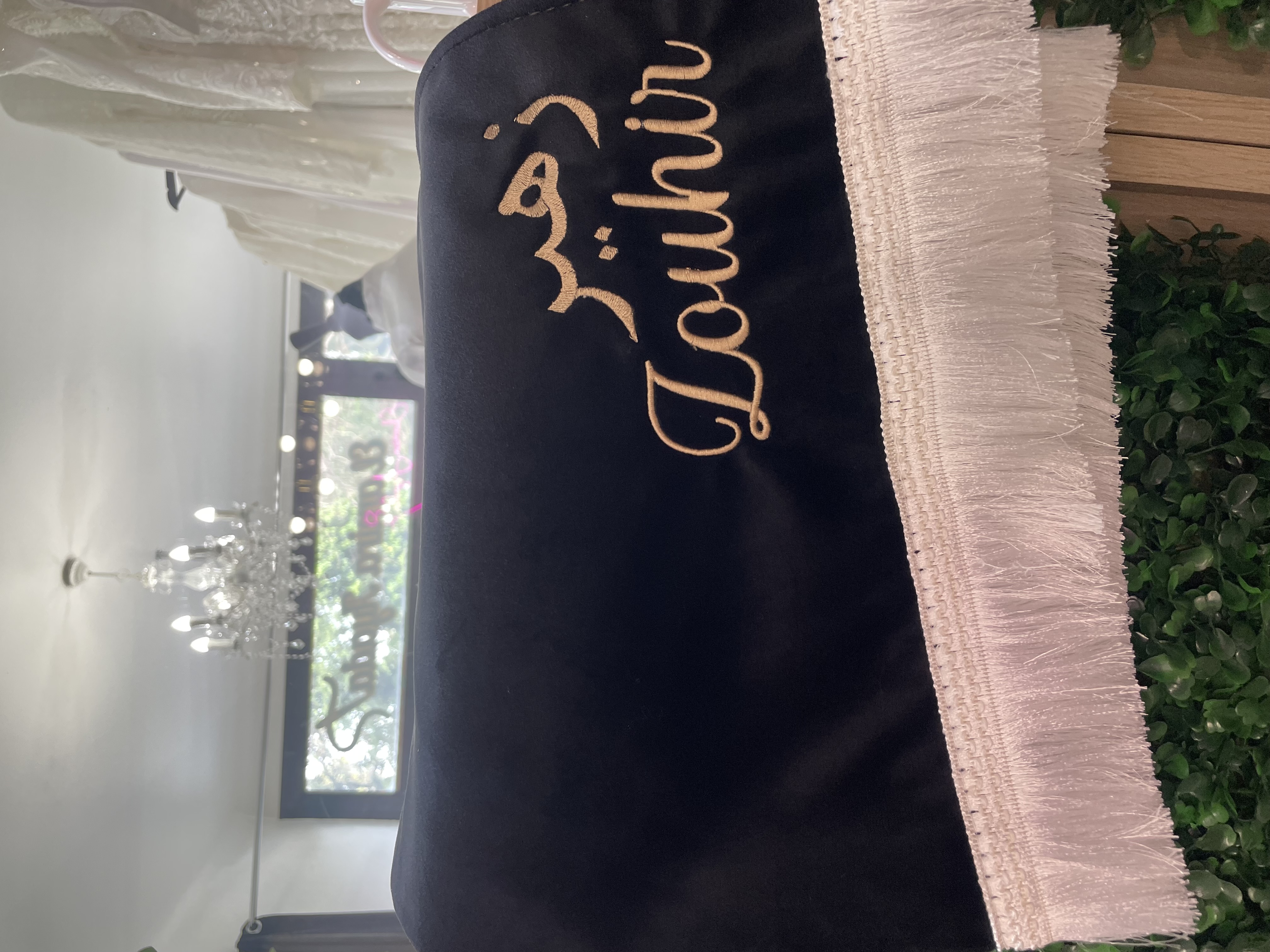 Tapis de prière luxe à frange blanche