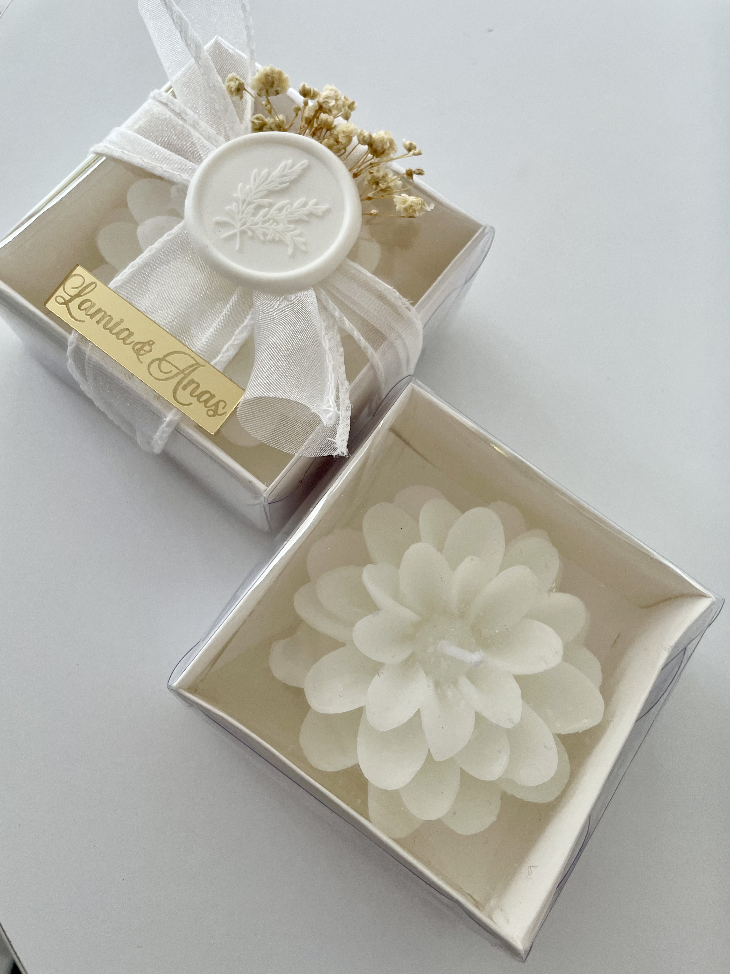 Bougies Fleur Personnalisées - Lot de 10
