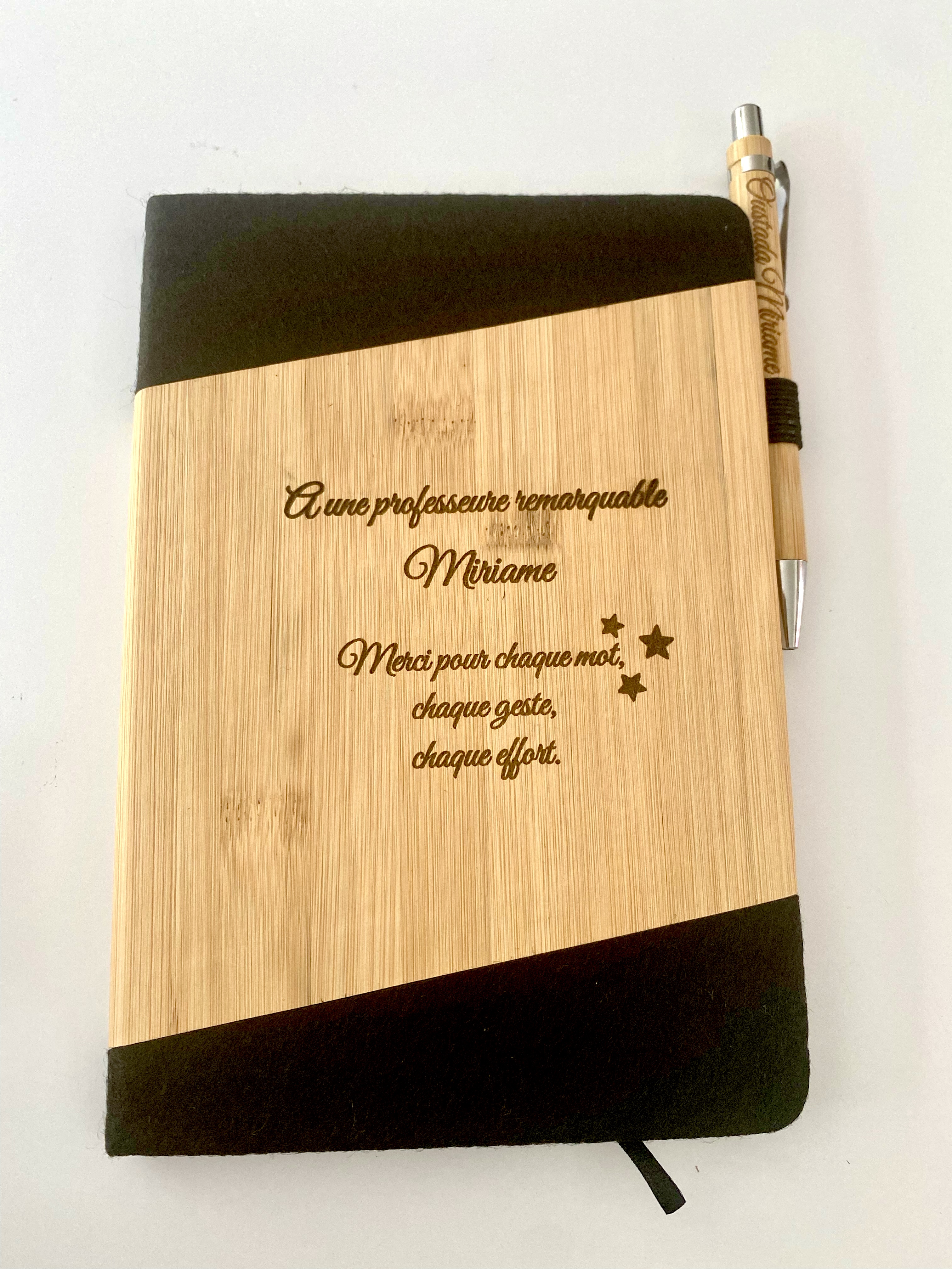Carnet Prestige à couverture bois