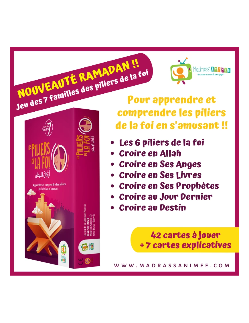 Le jeu des 7 familles : les piliers de la foi - Madrassanimée