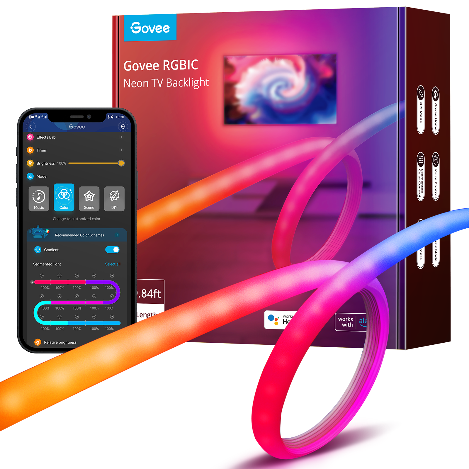 نشرة نيون خلف التلفاز