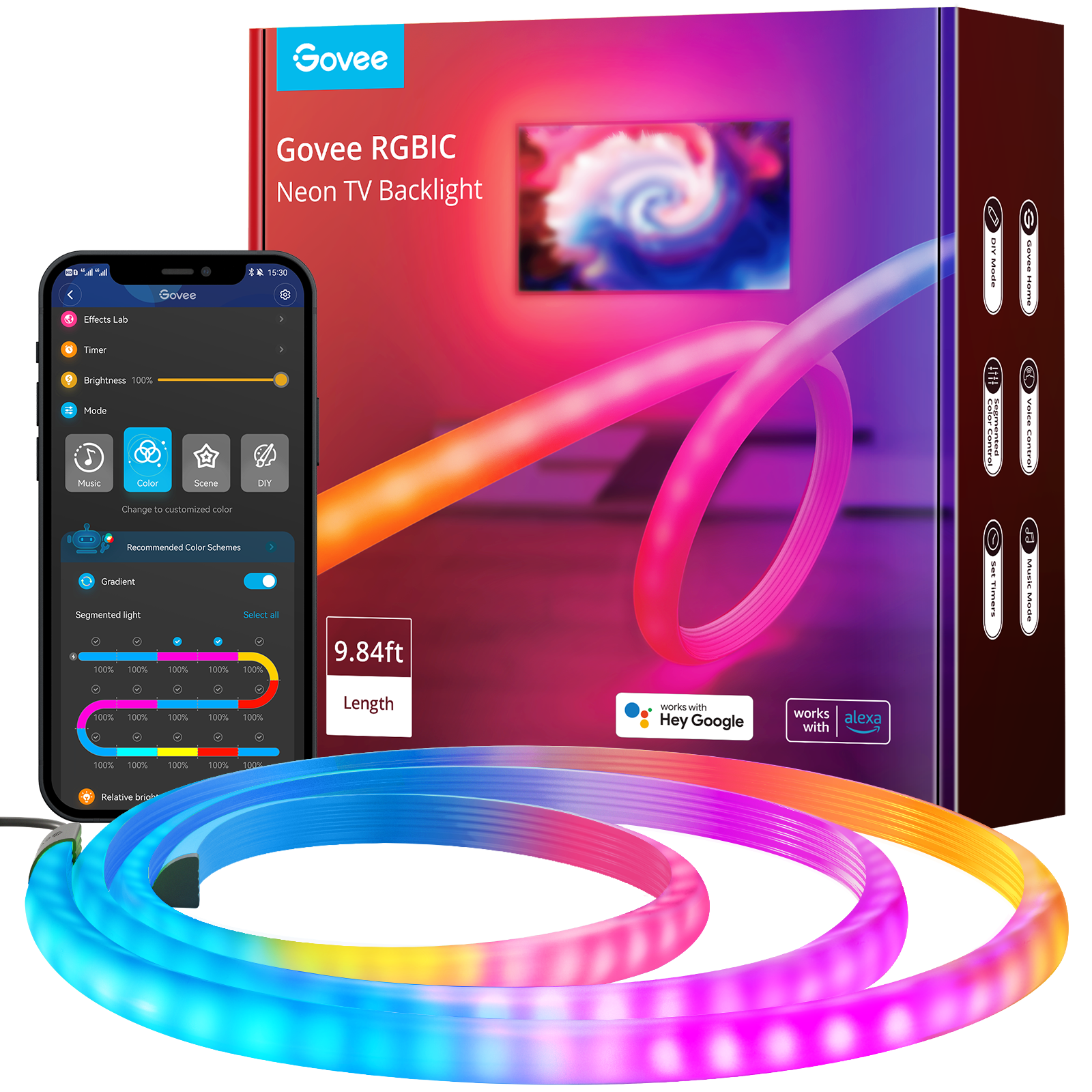 نشرة نيون خلف التلفاز