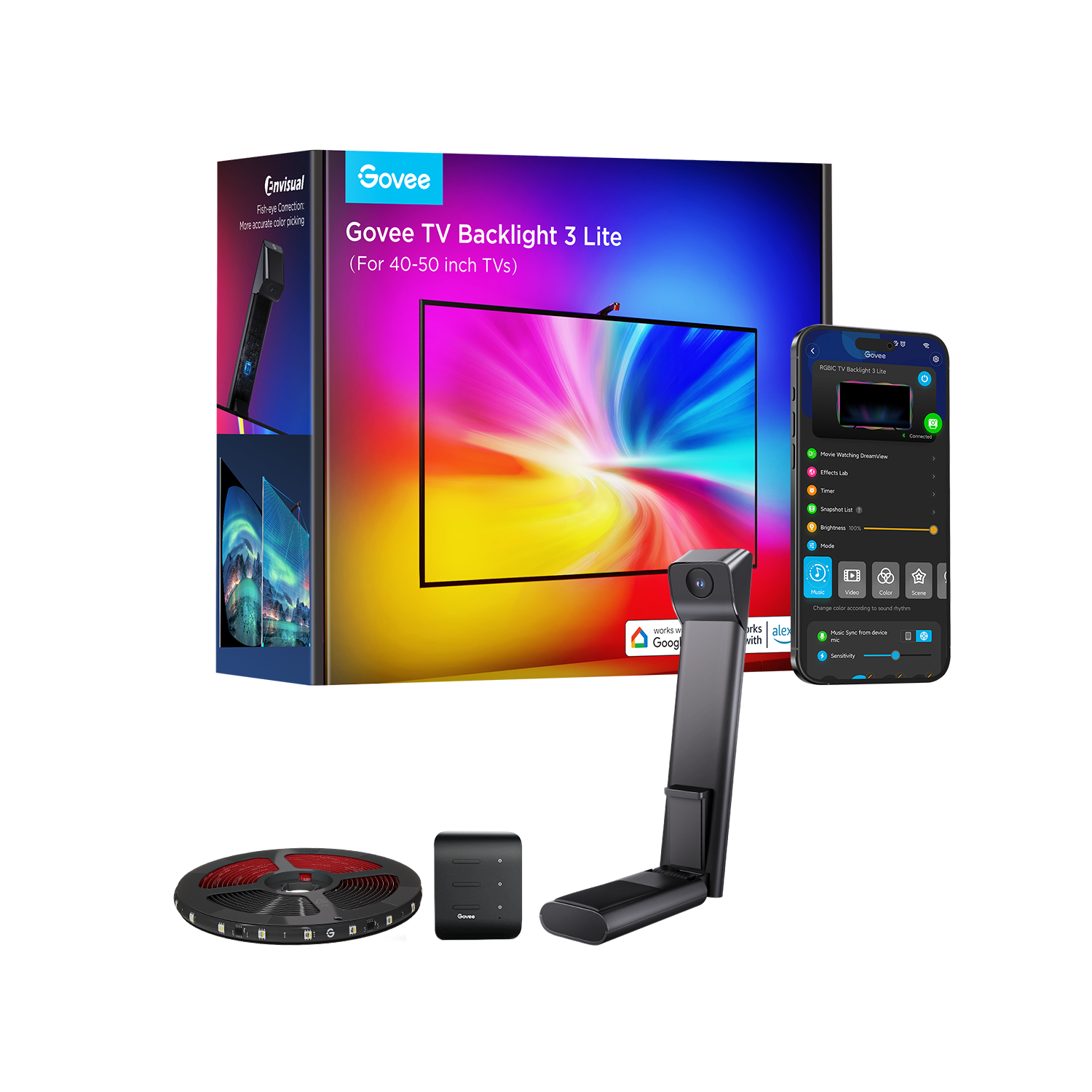 نشره RGBIC كوفي TV backlight 3 lite خلف تلفاز (55-65) انج / 3.6 متر