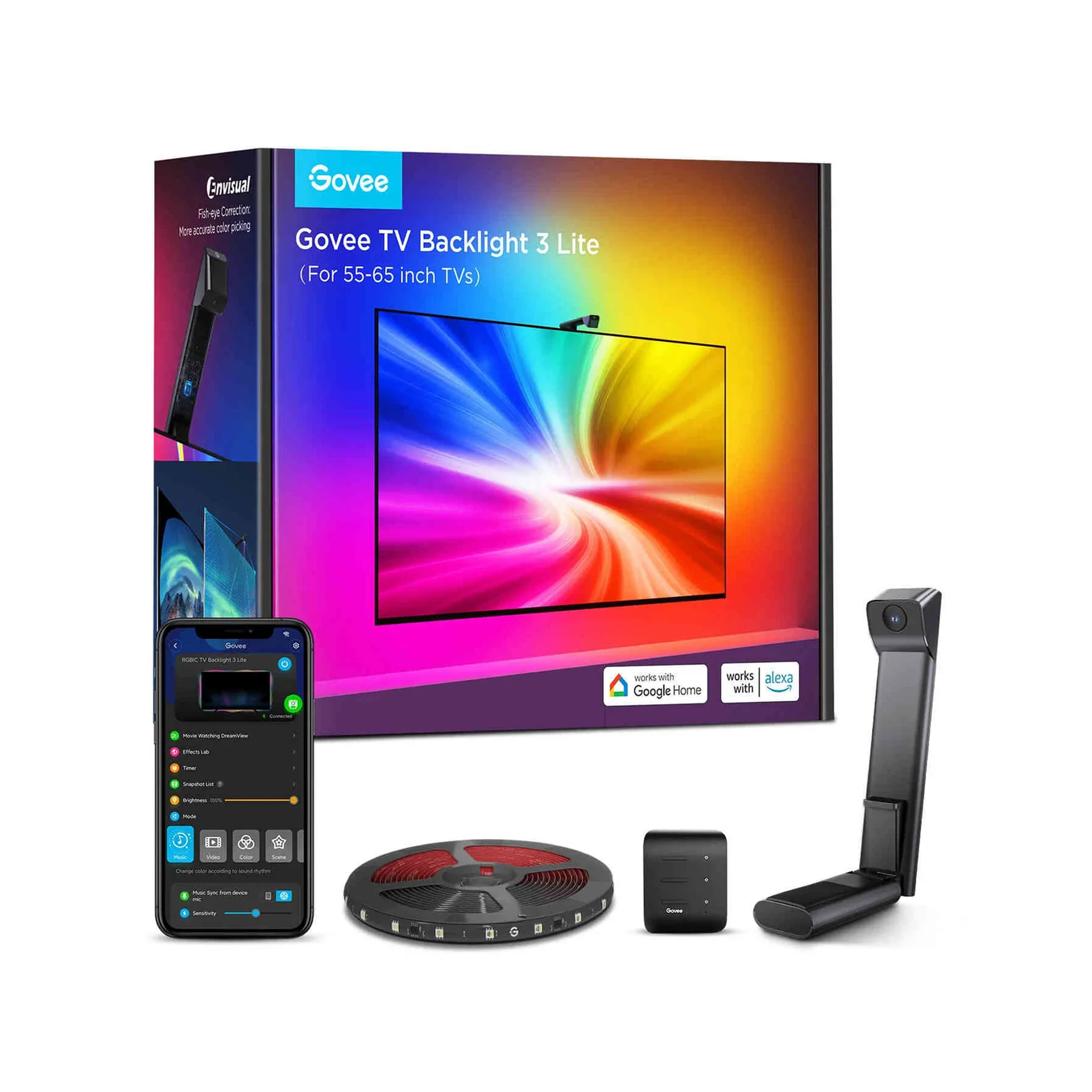 نشره RGBIC كوفي TV backlight 3 lite خلف تلفاز (75-85) انج / 5 متر