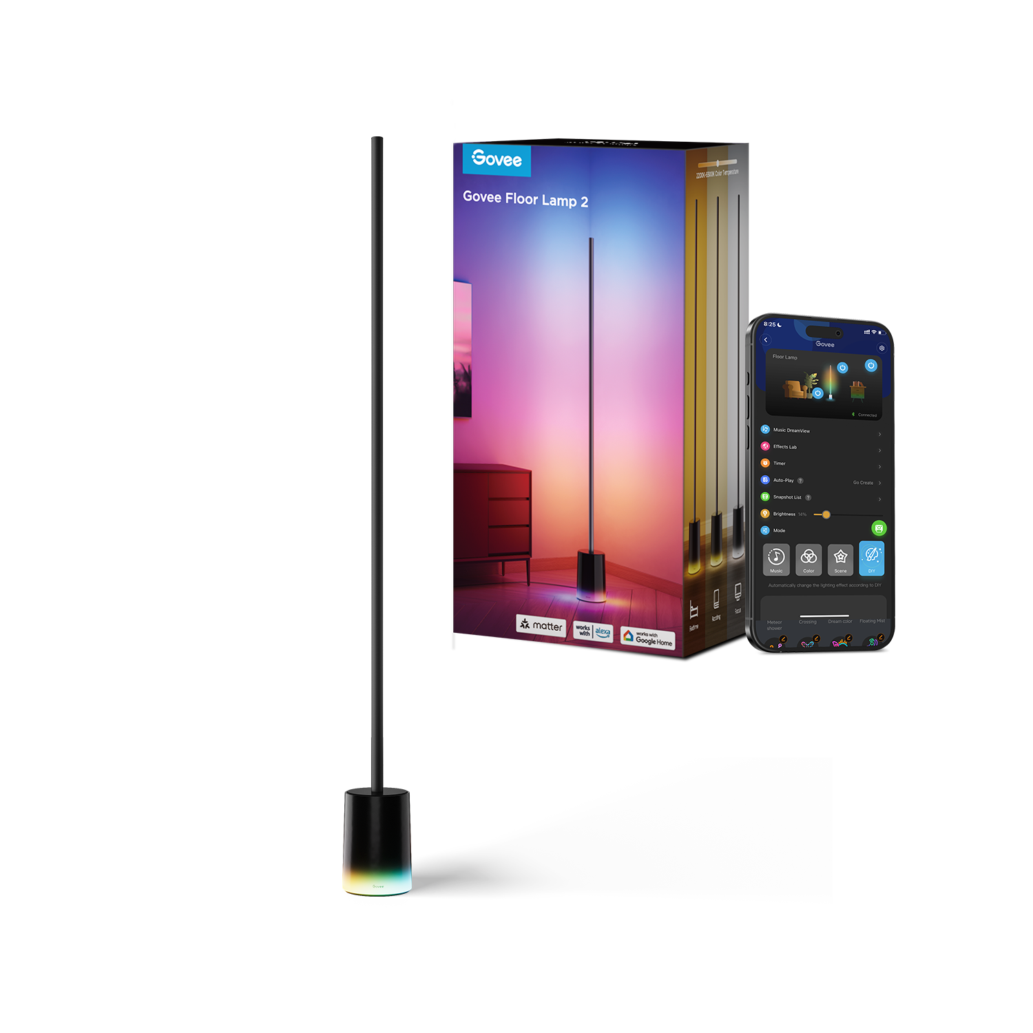 ستاند ارضي RGBICWW كوفي ماتر طول 150 سم قاعده اسود