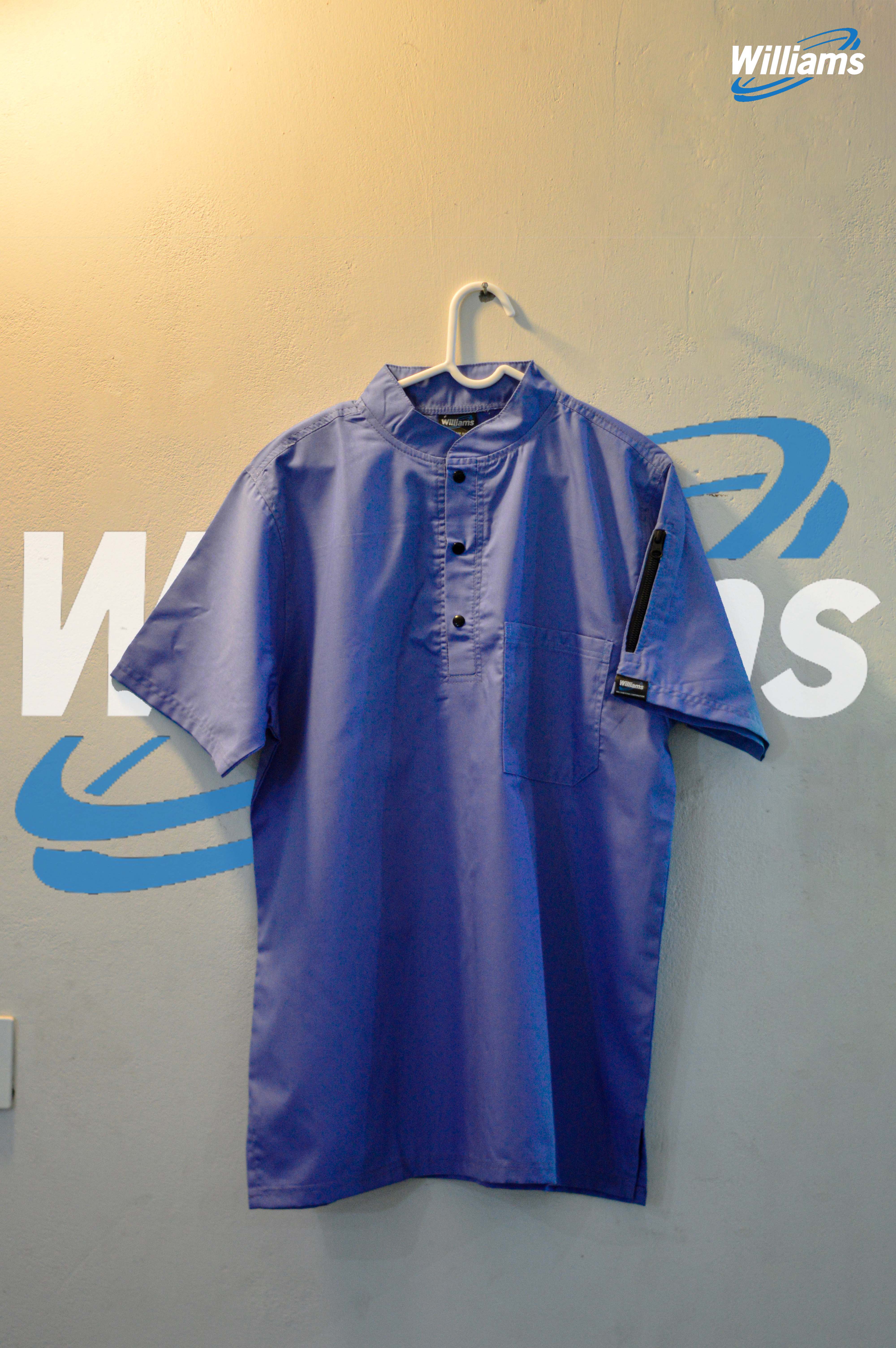 Sky Blue Button Crew Neck Unisex Scrub | William Sons Corp