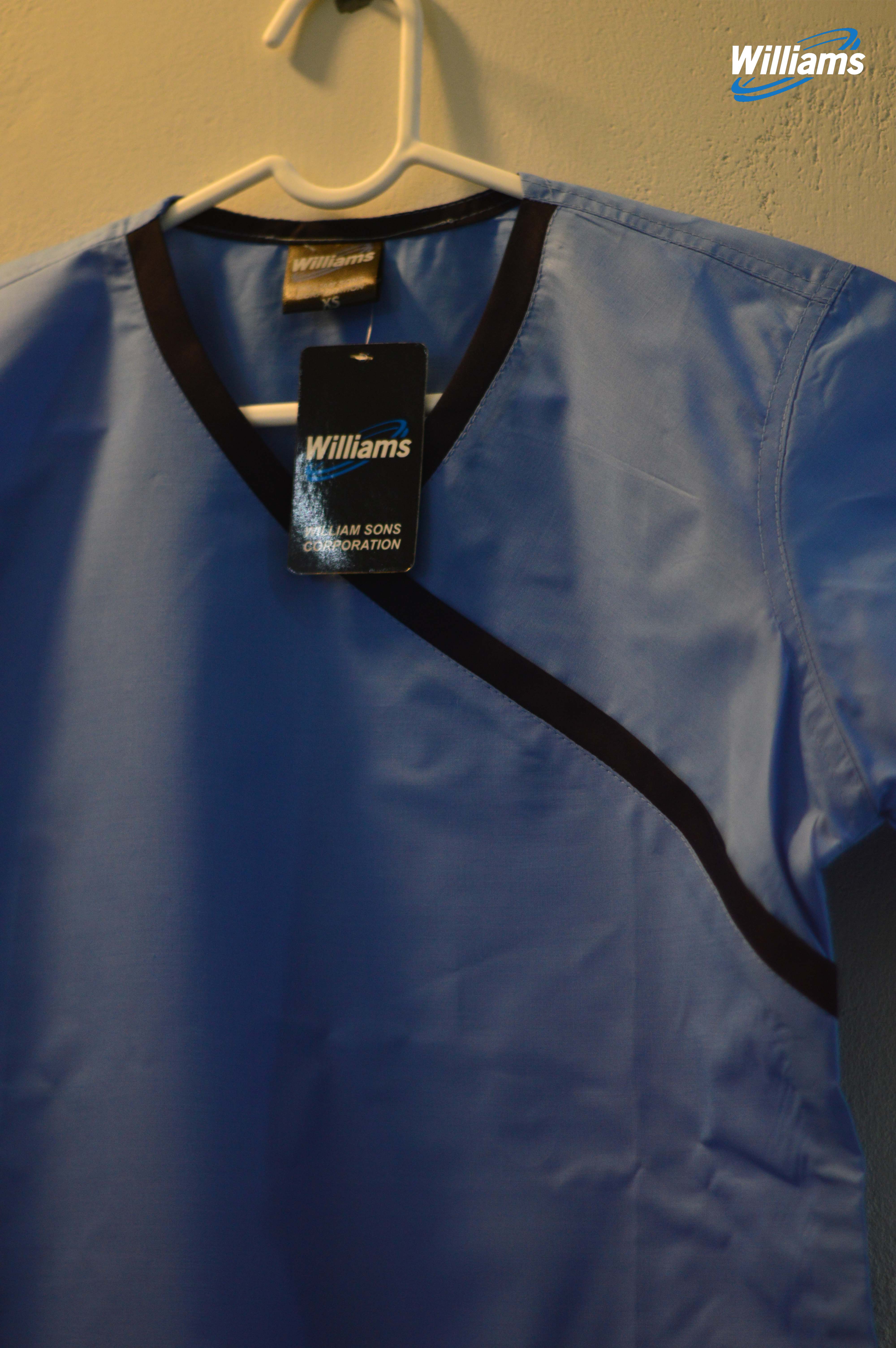 Sky Blue Scrub with Black Lining | 100% Cotton | Wrinkle-Free 