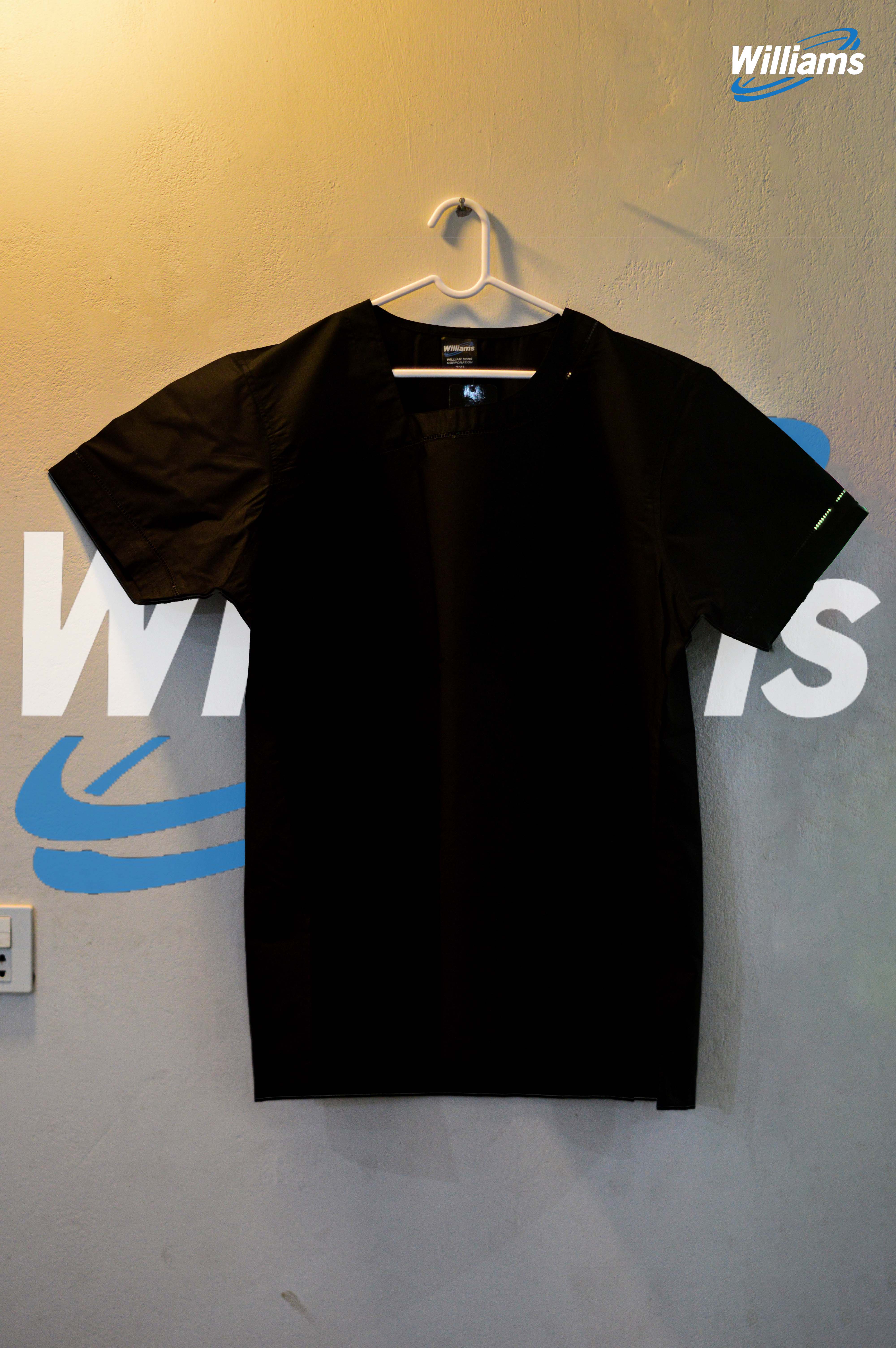 Black Unisex Scrub with Stitching Pattern | William Sons Corp