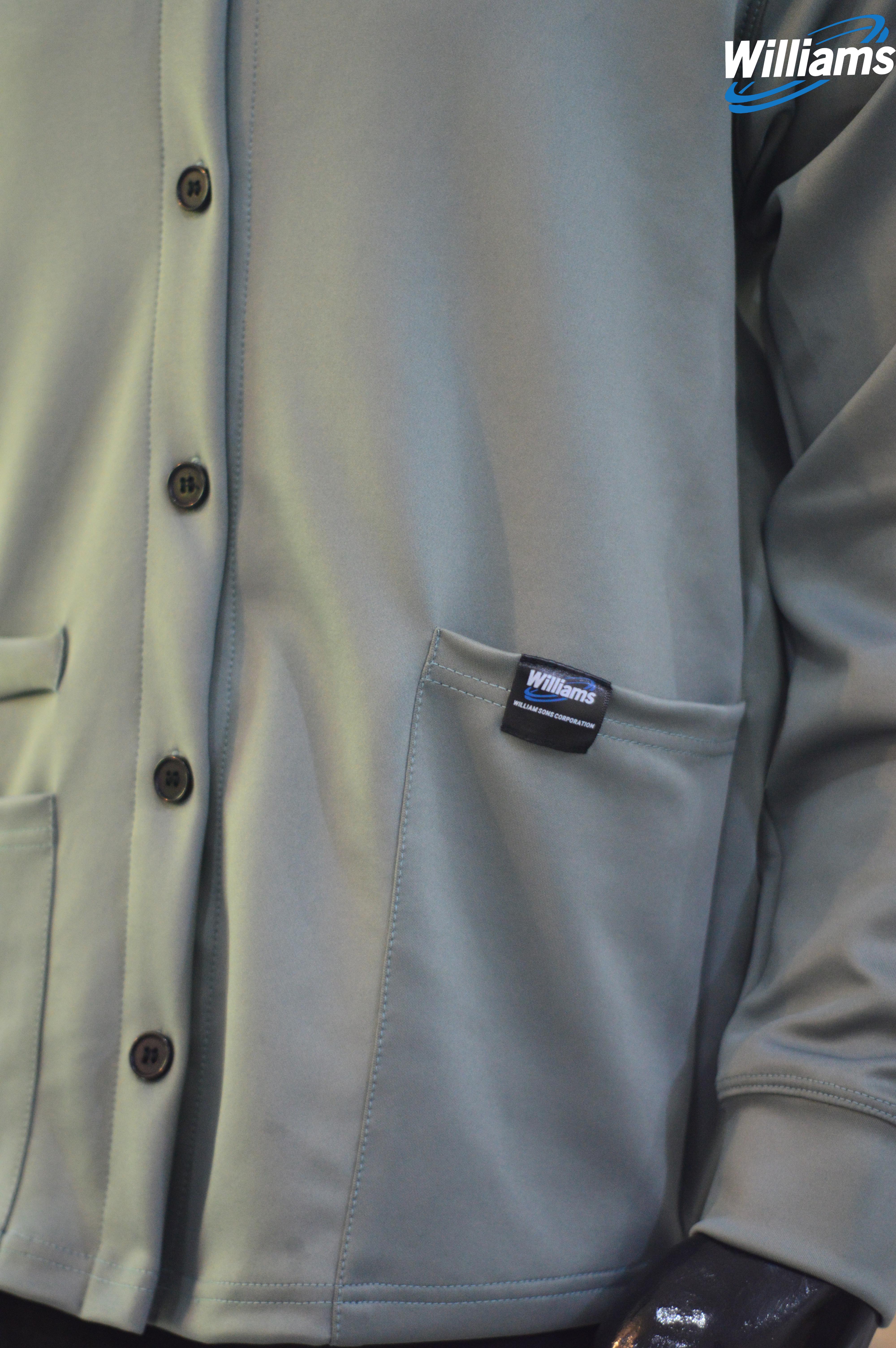 Silver Grey Button Down Jacket | William Sons Corp