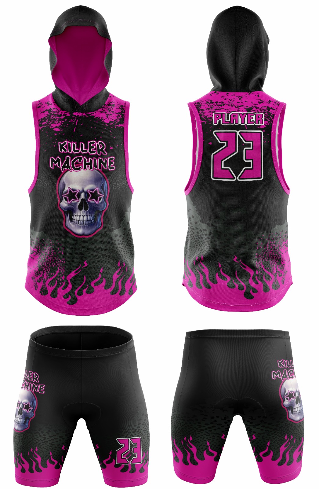 Hooded Athletic Tank Top and Shorts Set