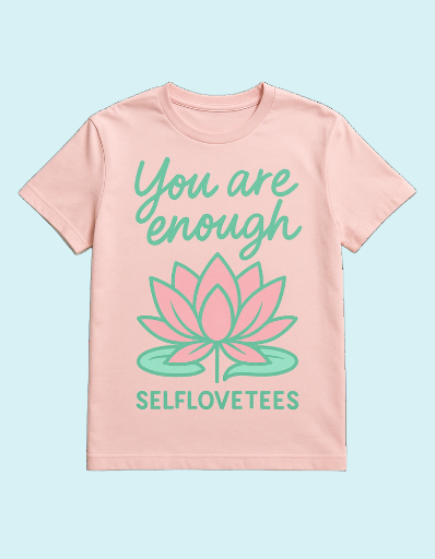 🌸 You Are Enough Lotus Tee – Self Love Empowerment Shirt