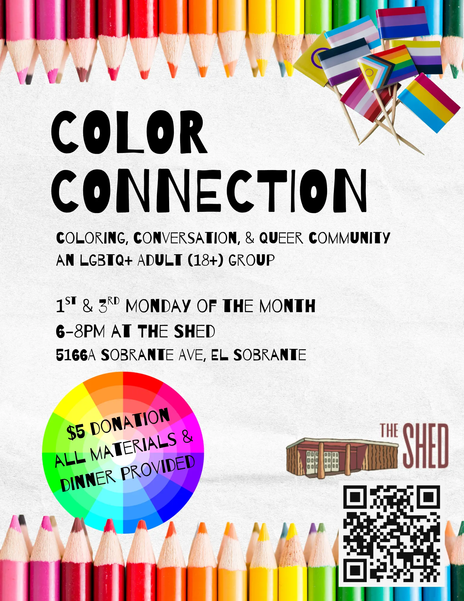 1st & 3rd Mondays,  6-8PM, Color Connection Community Group Meeting