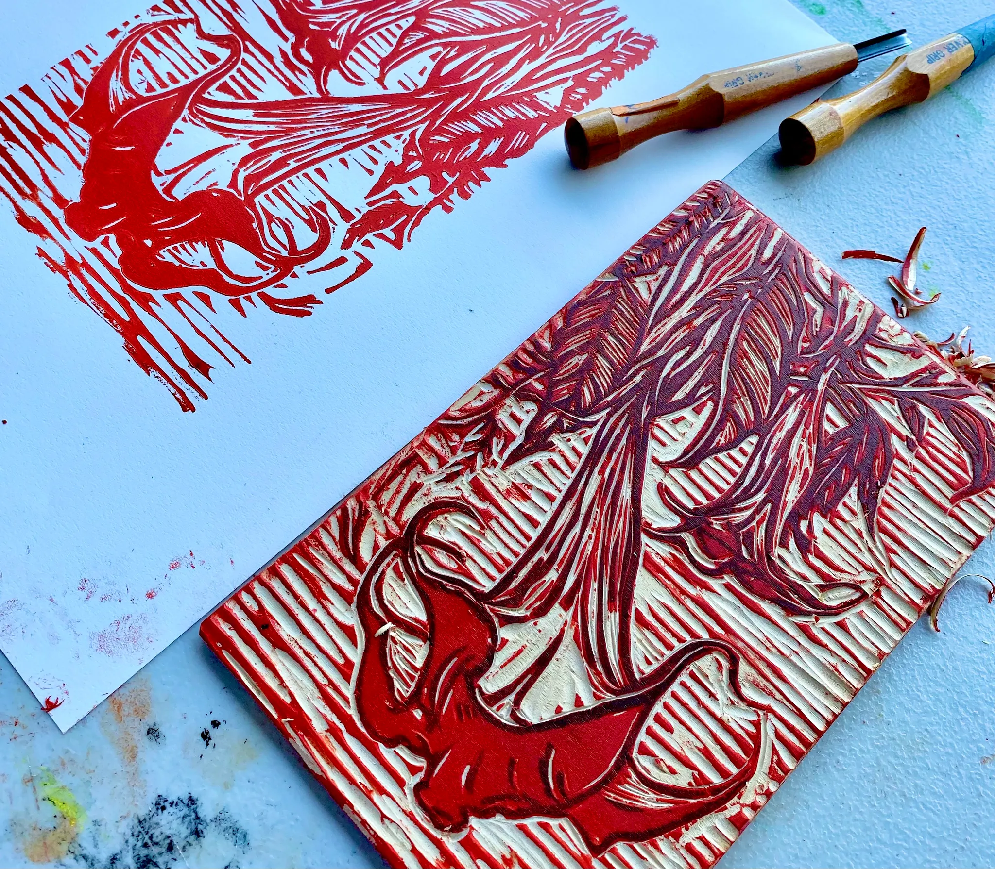 3/7, 11-1PM, Intro to Relief printmaking