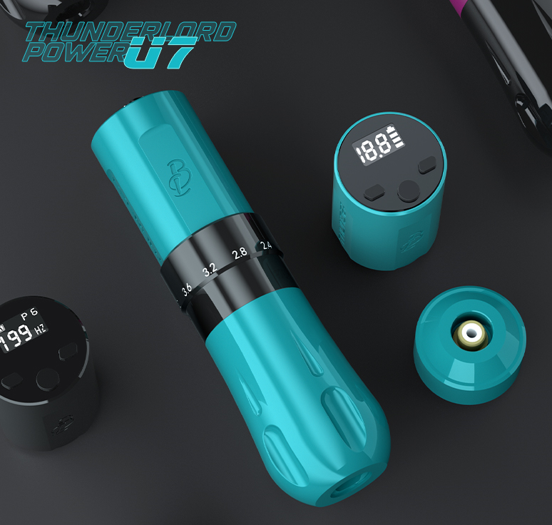 6 Stroke adjustable Thunderlordpower U7 Wireless tattoo Machine Pen