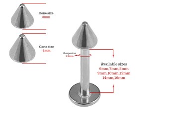 Externally Treaded Labret With Cone Top