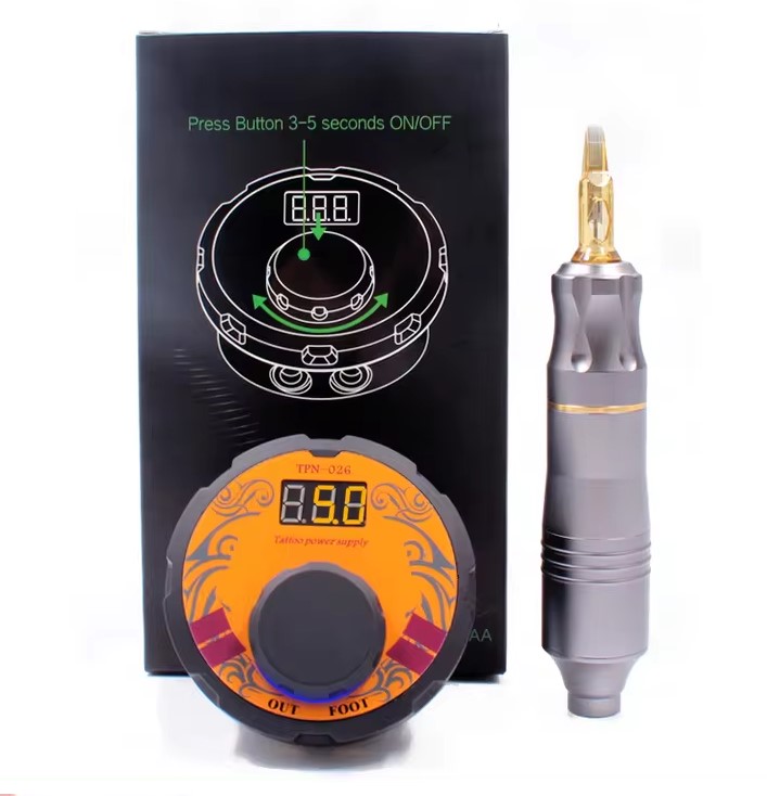 Sigma Tattoo Kit with 1-Pen Tattoo Machine, 1pc Professional TPN026 Power supply