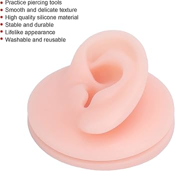 Soft Silicone Ear For Ear Piercing Display