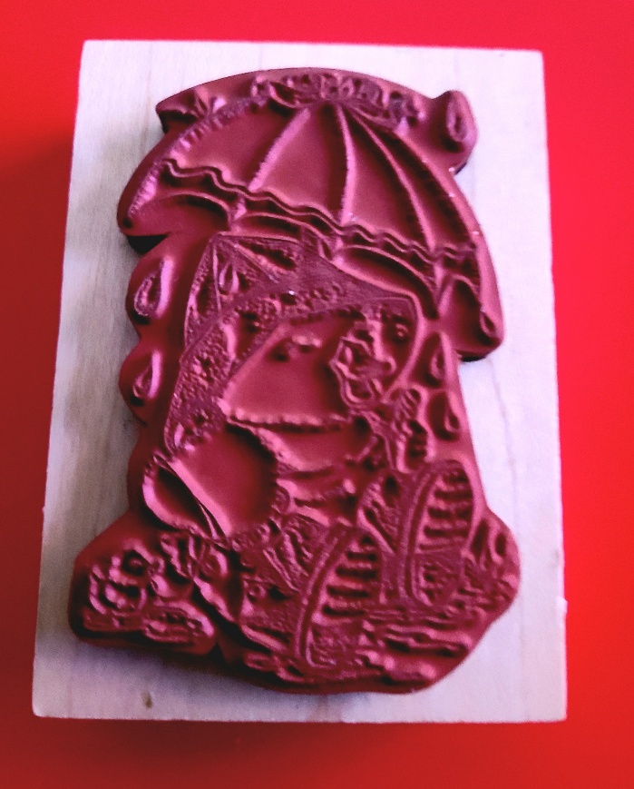 Inkadinkado Duck With Umbrella RARE Vintage Rubber Stamp