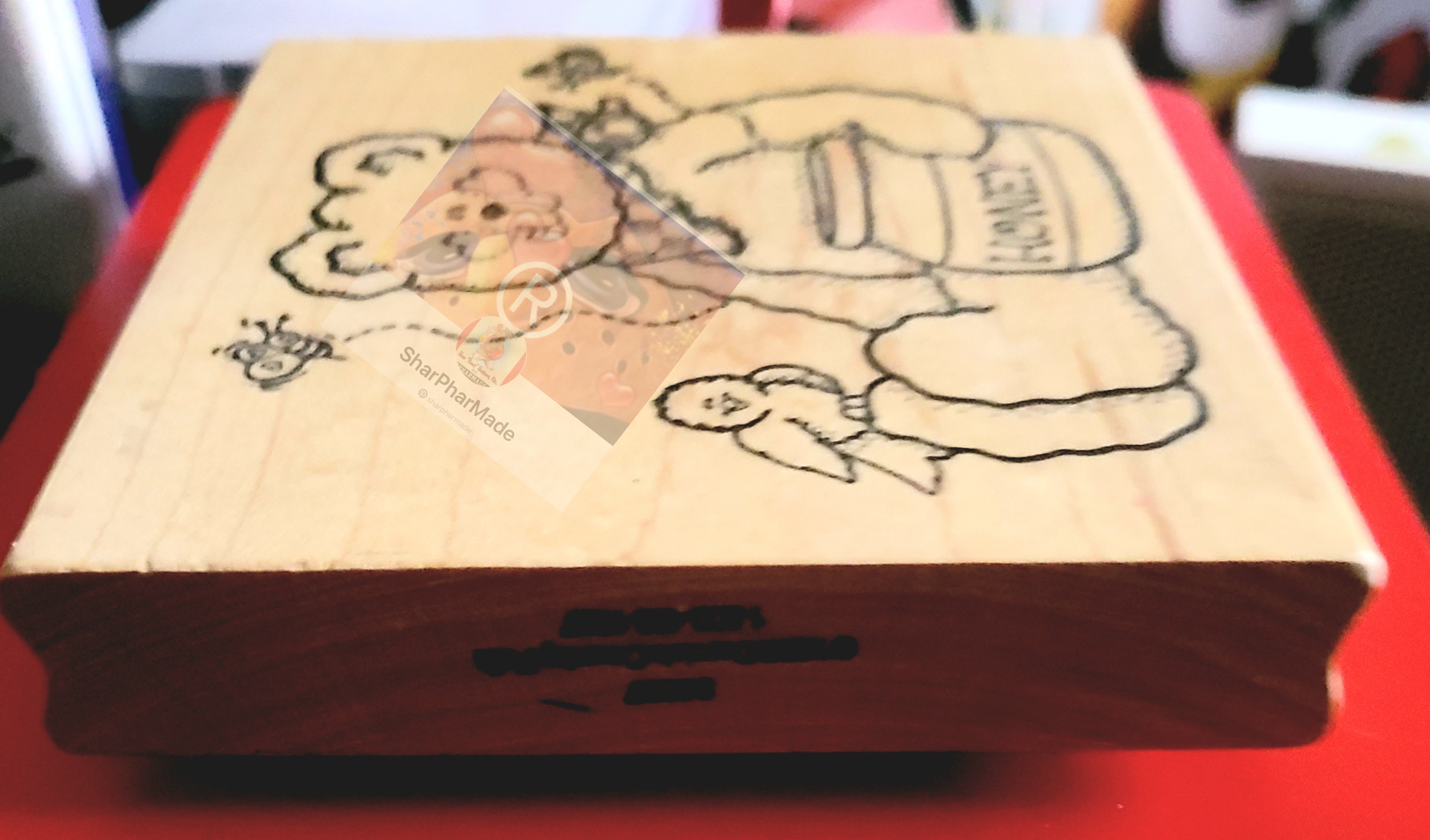 Darcie's Country Folk S0307 RARE Vintage Honey Bear Rubber Stamp