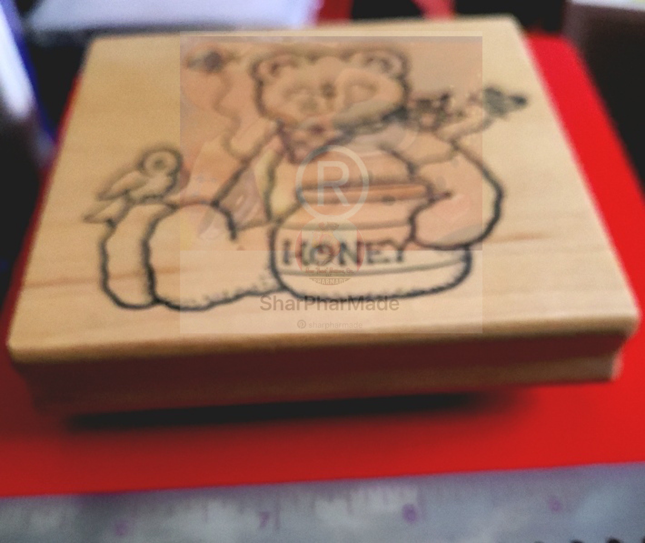 Darcie's Country Folk S0307 RARE Vintage Honey Bear Rubber Stamp