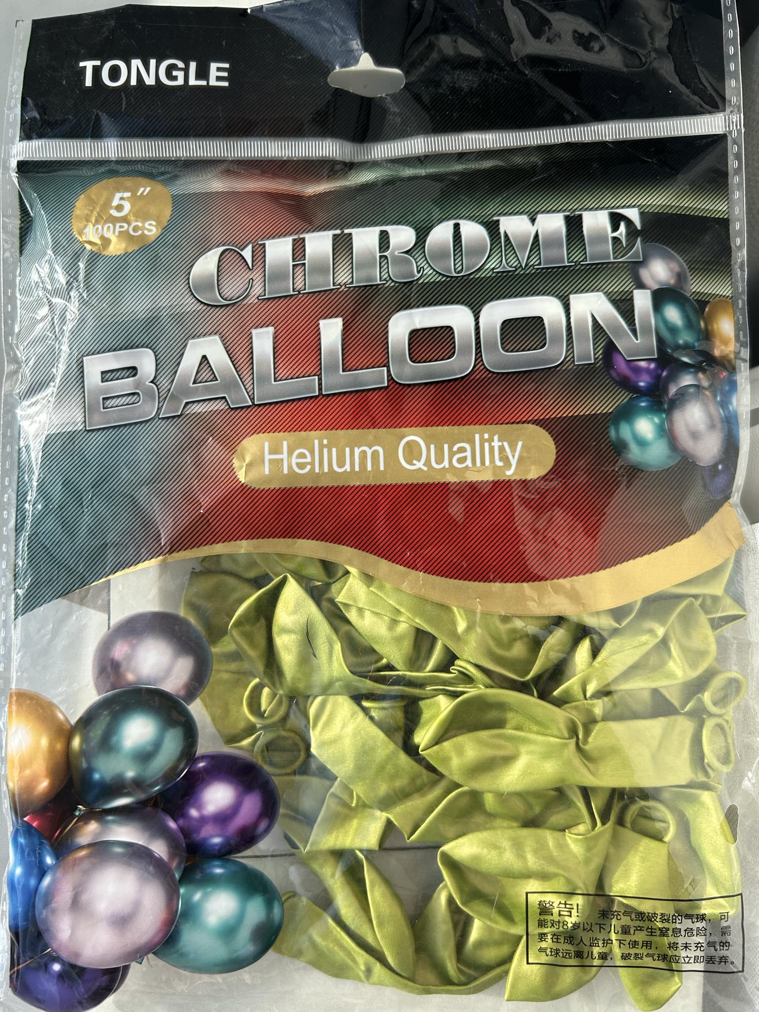 Chrominiai balionai (100 vnt)