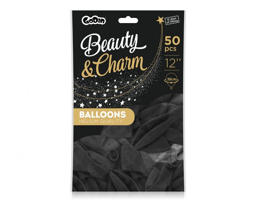 Juodos spalvos balionų rinkinys (50 vnt.)