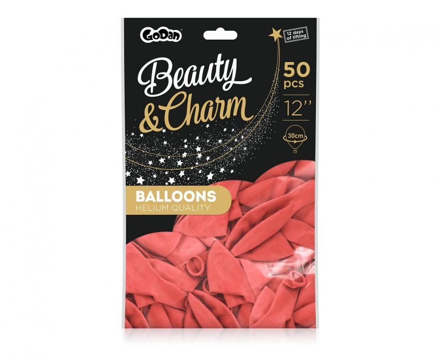 Švelnios, koralų spalvos, balionų rinkinys (50 vnt.)