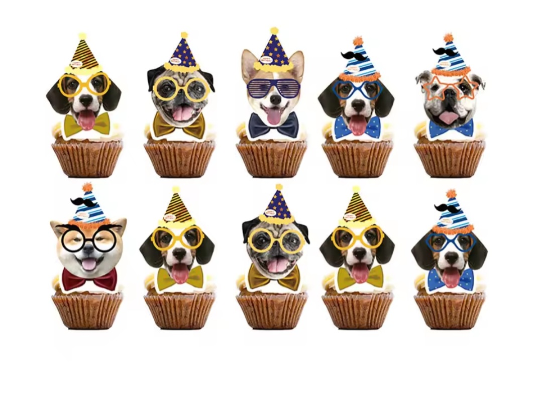 Šunų tematikos maisto smeigtukai (12 vnt.)