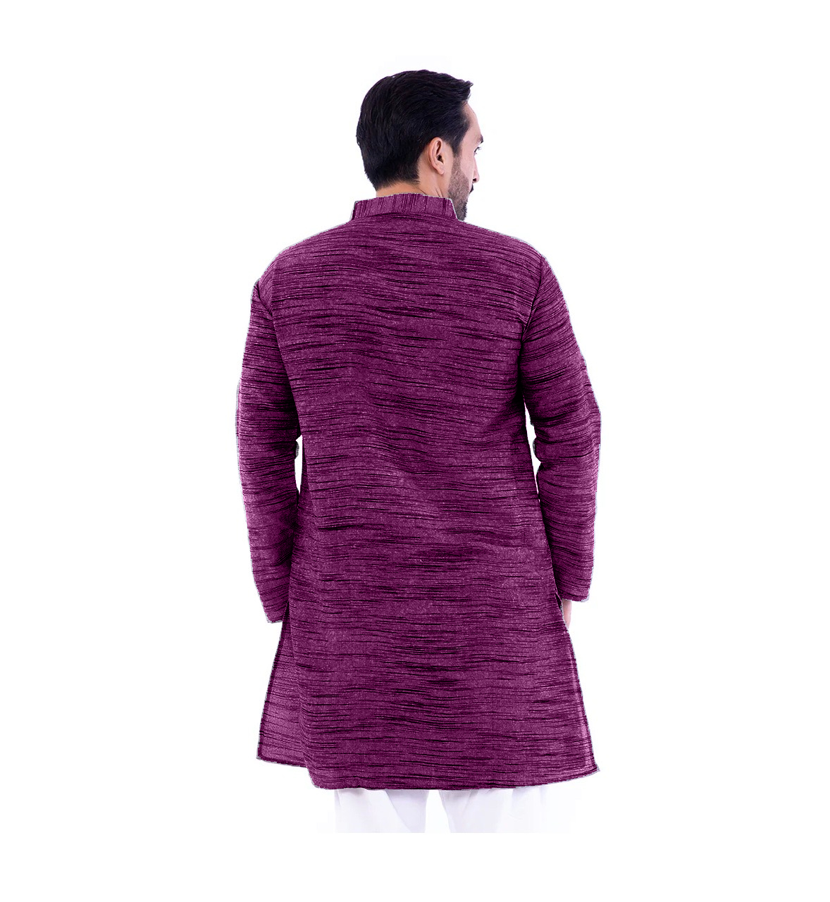Aaryavar Men's Khadi Cotton Relaxed Kurta - Dark Pink Color