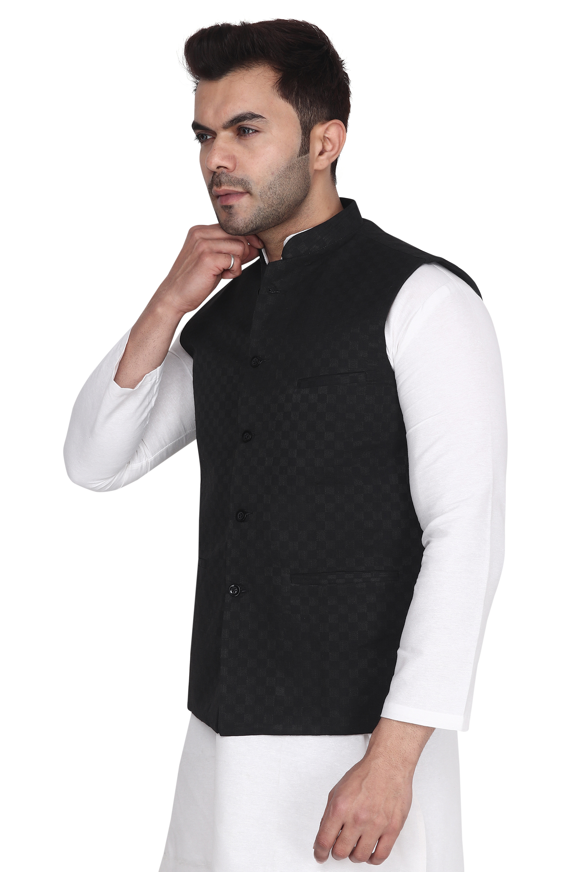 Aaryavar Ethnic Premium Nehru / Modi Jacket - Black Color