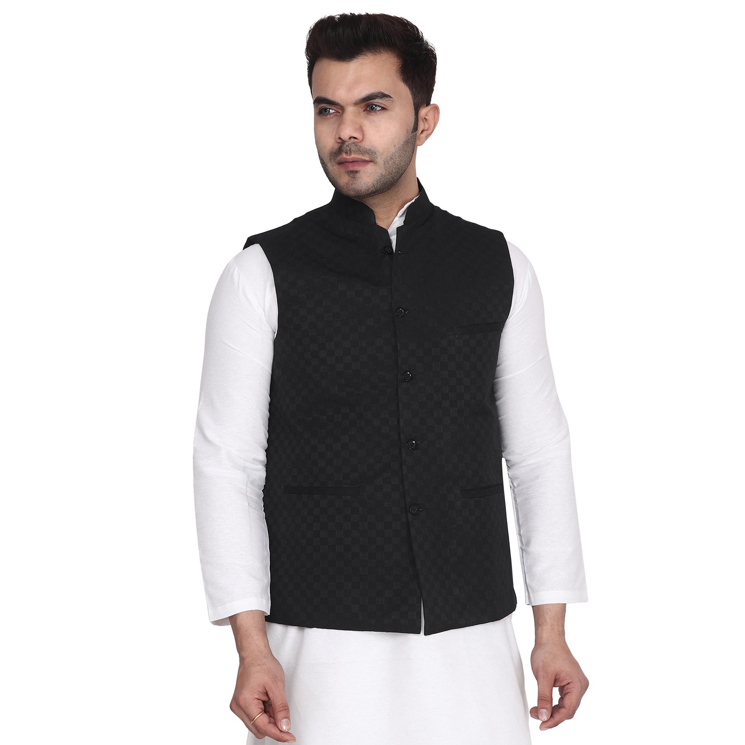 Aaryavar Ethnic Premium Nehru / Modi Jacket - Black Color