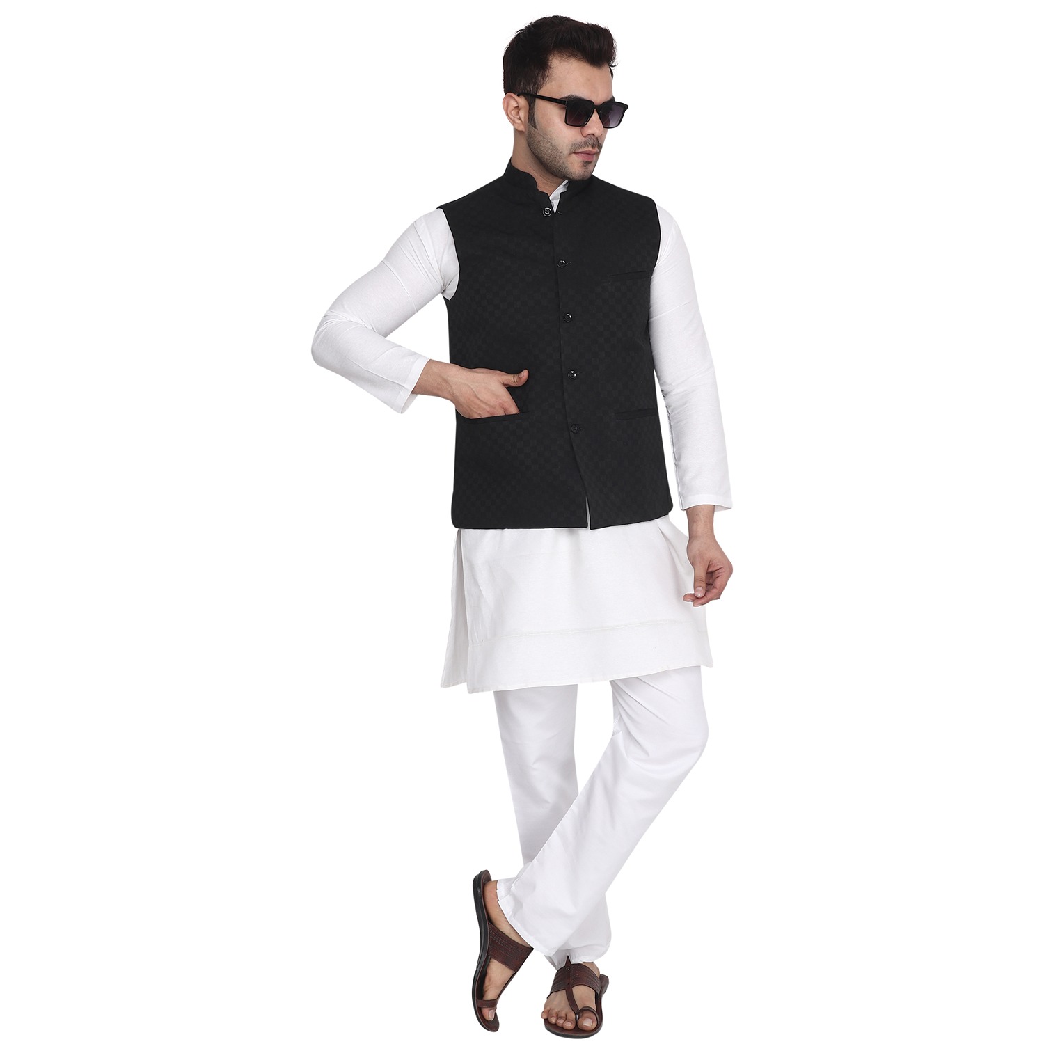 Aaryavar Ethnic Premium Nehru / Modi Jacket - Black Color