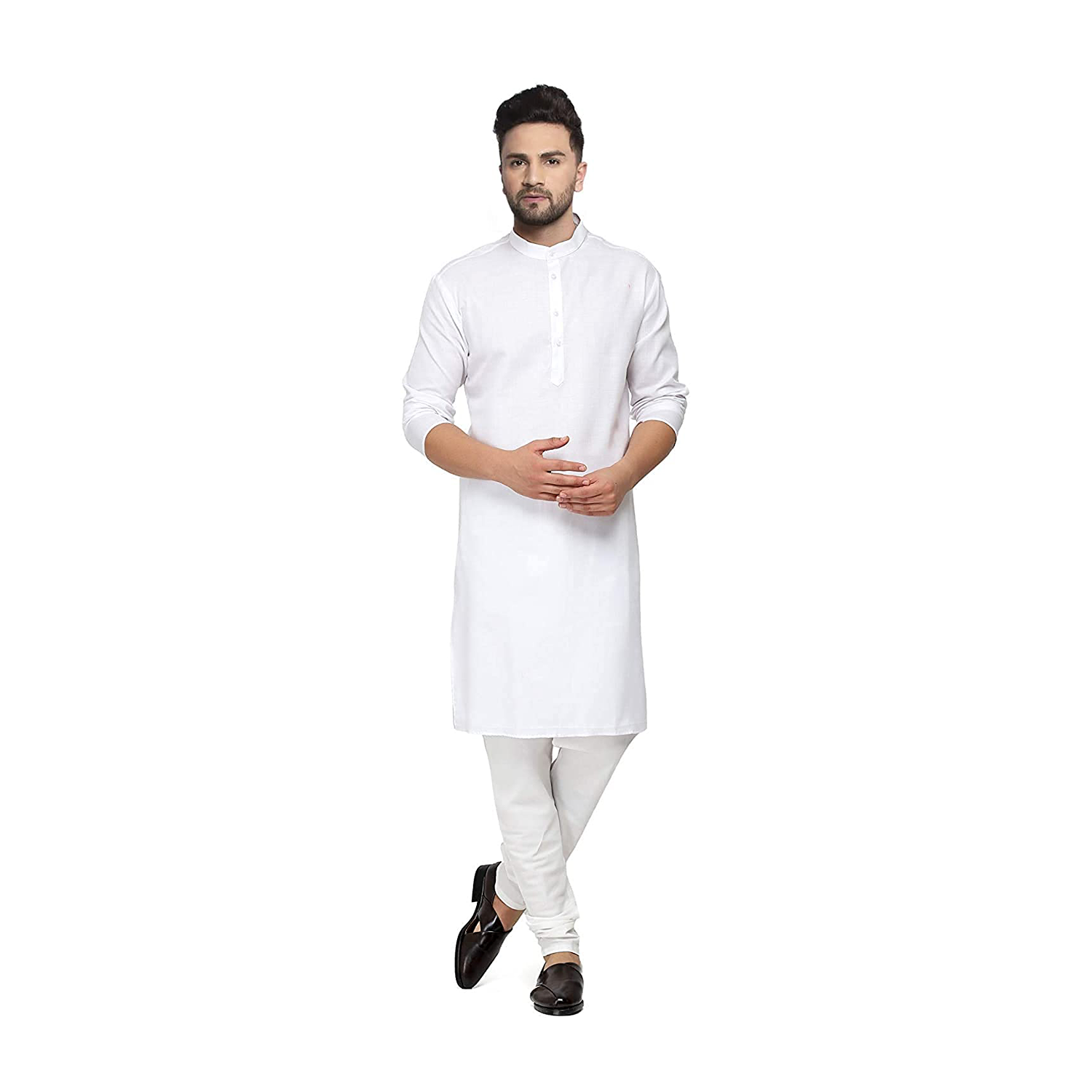 Aaryavar White Men's Khadi Cotton - Kurta Pyjama Set
