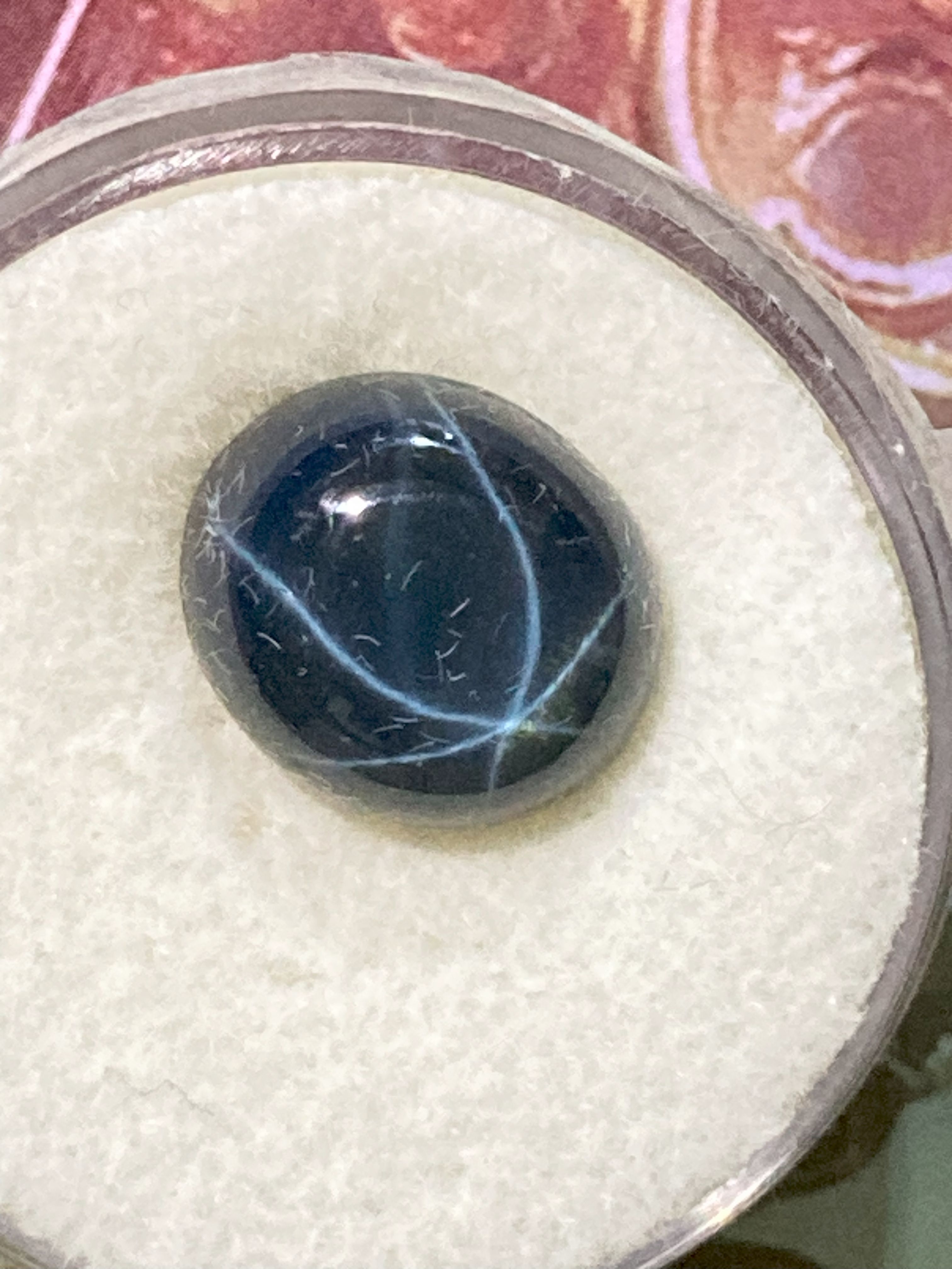 Blue Star Sapphire likely TiO2 painted star