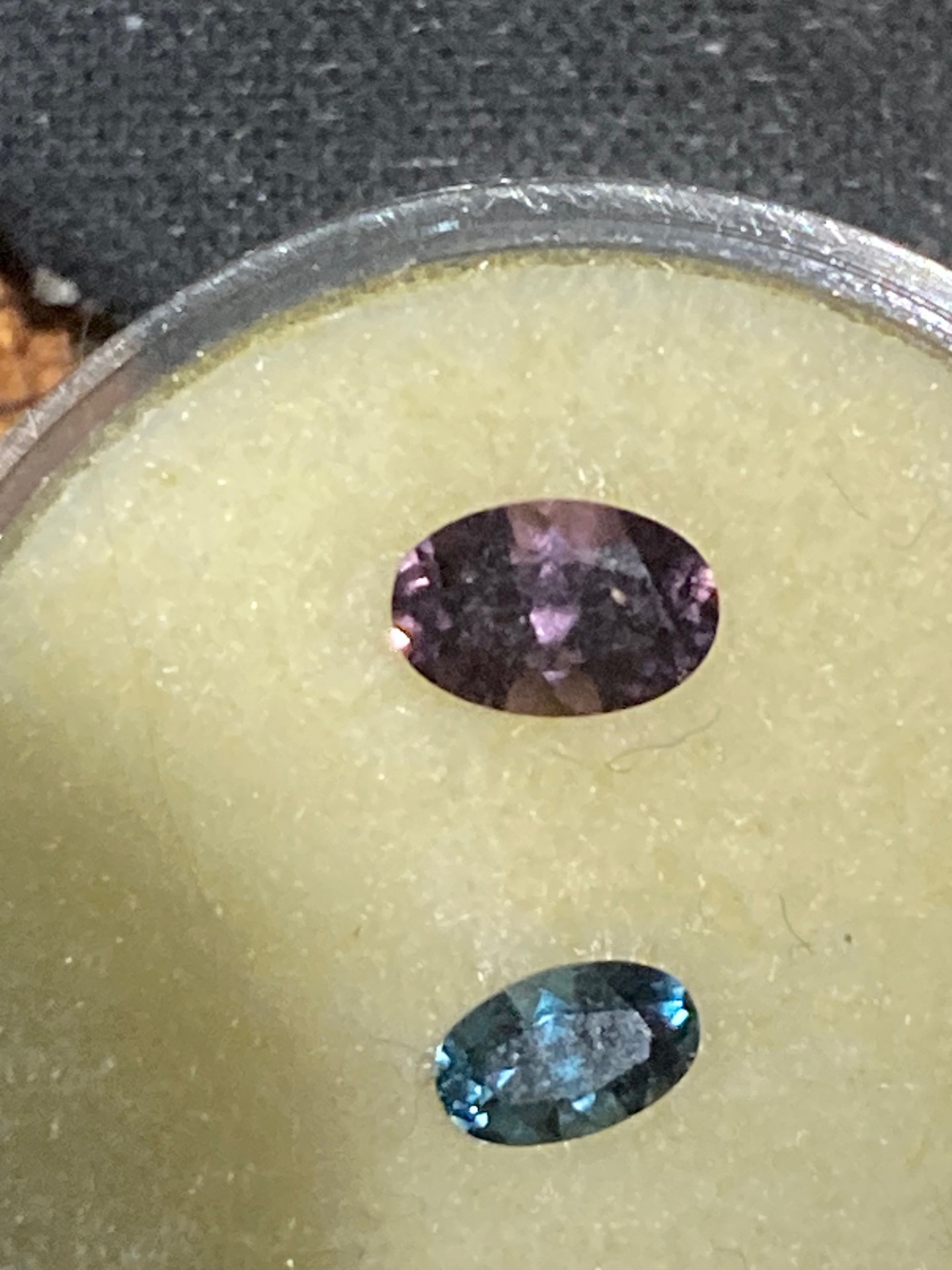Spinel - Purple and the other Teal blue- Natural