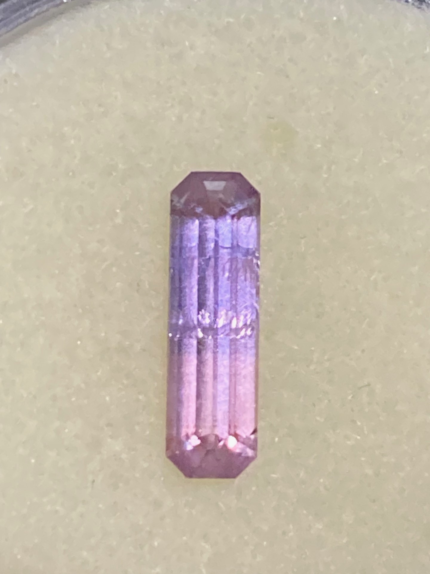 Sapphire-Bi-color Pink grading to Purple